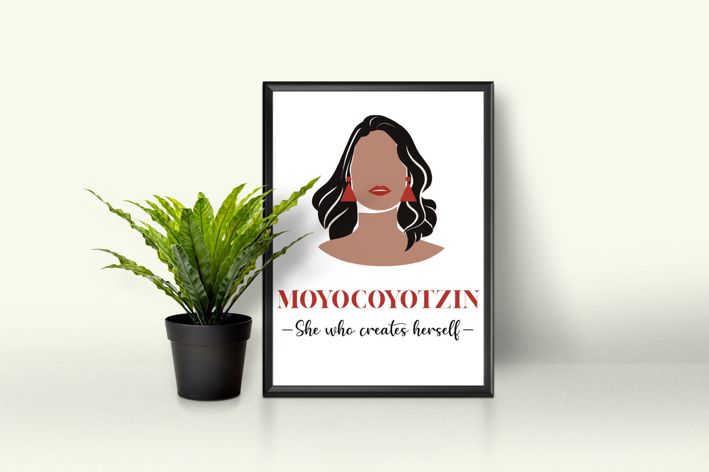 Moyocoyotzin Latina Wall Art | She Who Creates Herself Quote | Mexico Wall Art, Latinx Art, Spanish Quote,Latina Art Print, Mexico Art Print