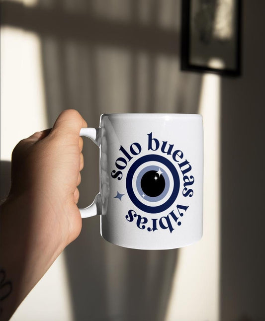 Solo Buenas Vibras Evil Eye Mug