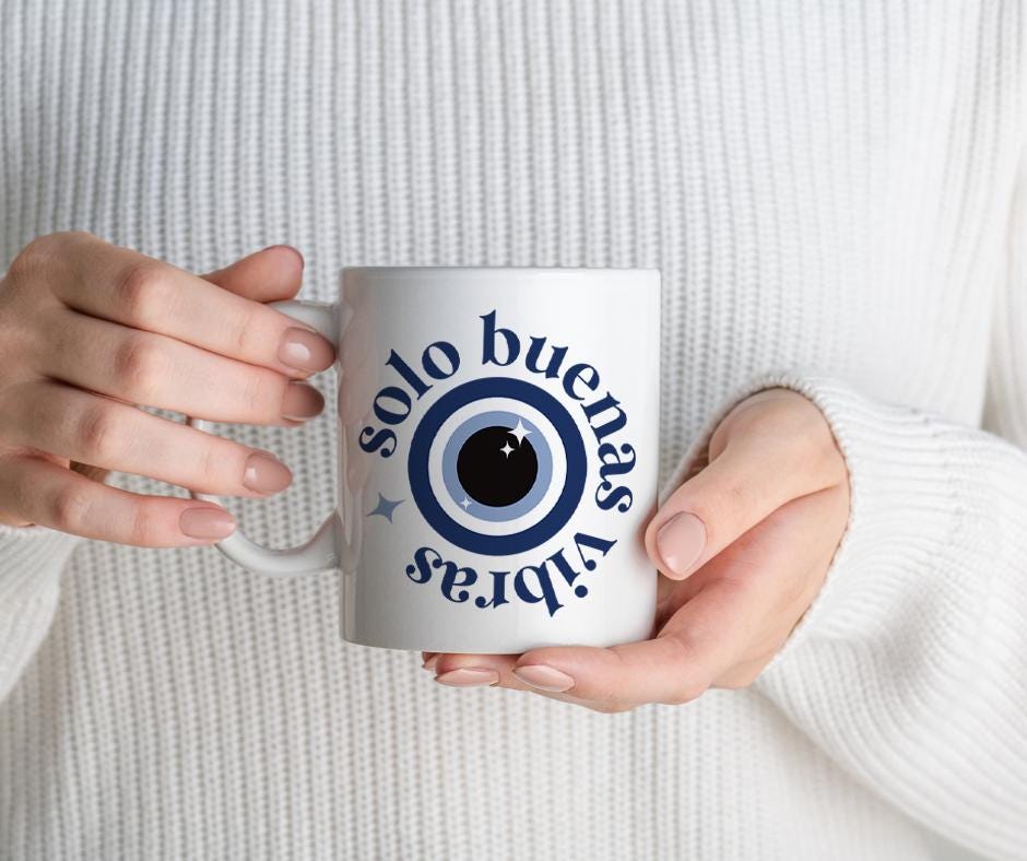 Solo Buenas Vibras Evil Eye Mug