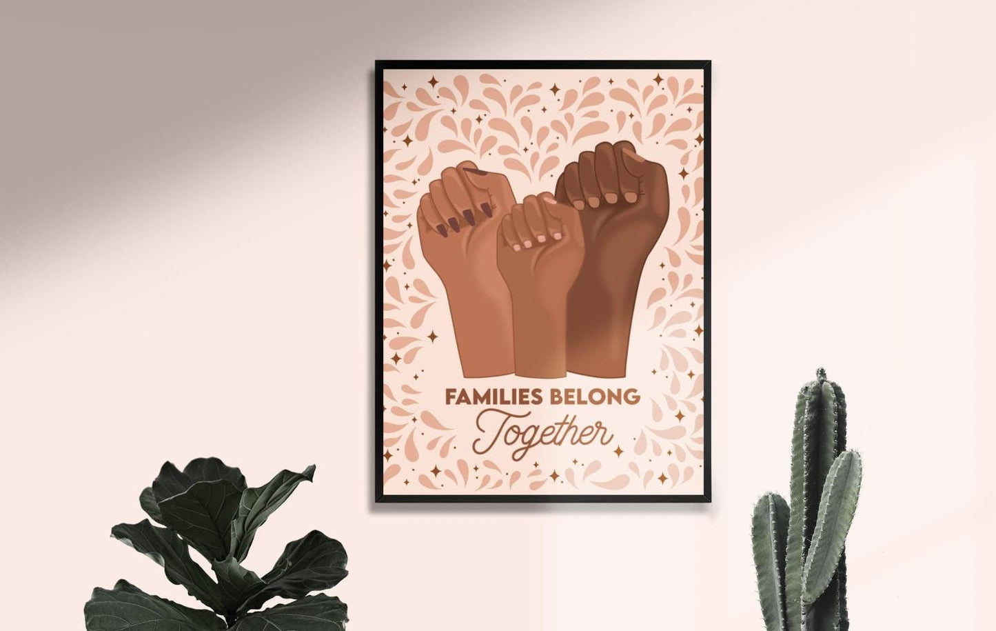 Families Belong Together - Immigrant Art, Mexico Art, Latina Art, Mexico Wall Art, Latinx Art, Latina Wall Art, Latina Art Print