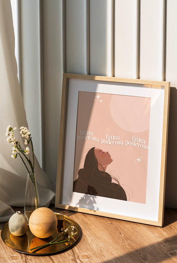 Latina Poderosa Digital Print/ Feminist Art, Strong Woman Print, Powerful Woman, Chicana Art, Latina Wall Art, Woman Empowerment