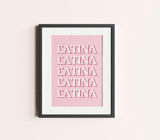 Latina Printable Wall Art, Latinx Female Motivational, Minimal, Bed room wall art, Latina Home Decor