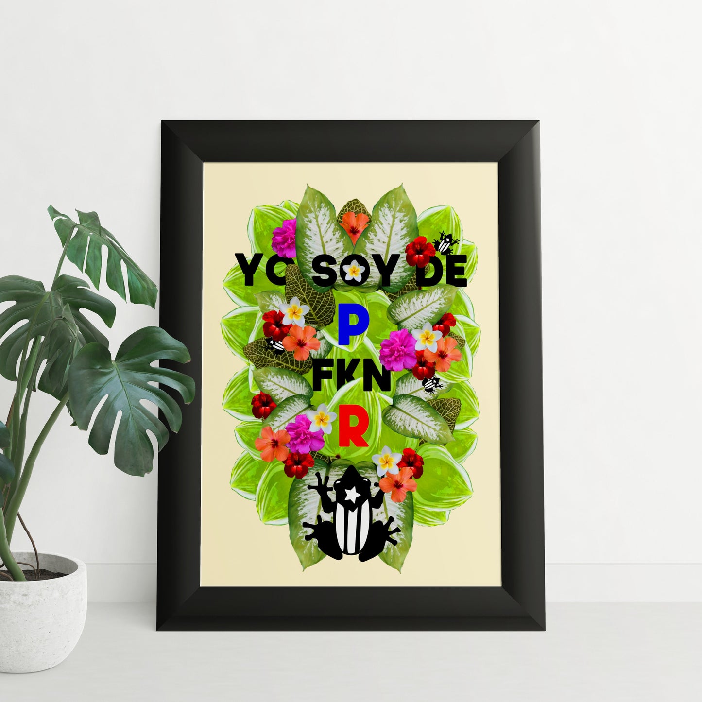 Yo Soy De P FKN R | Bad Bunny Floral Quote | Puerto Rico Art Print, Latinx Art, Latina Art, Chicana Art, Chicanx Art, YHLQMDLG, Bad Bunny
