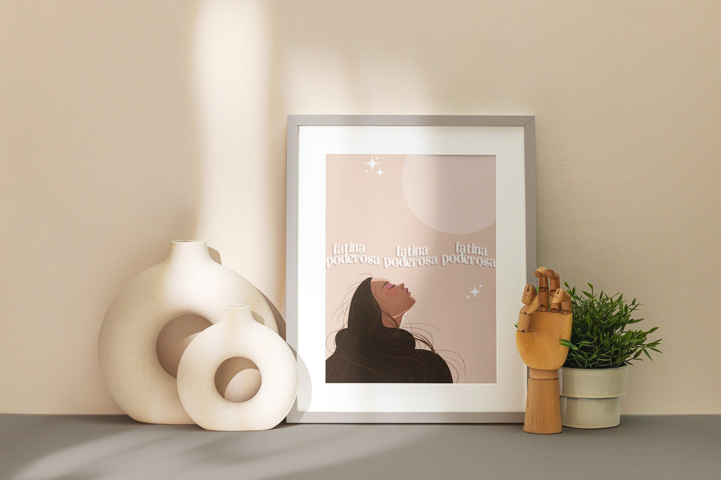 Latina Poderosa Digital Print/ Feminist Art, Strong Woman Print, Powerful Woman, Chicana Art, Latina Wall Art, Woman Empowerment