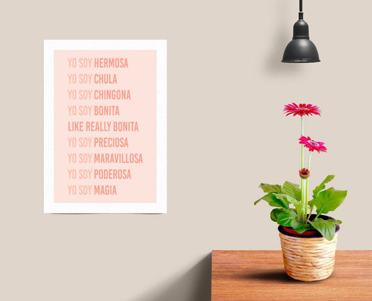 YO SOY AFIRMACIÓN | Spanish Affirmation | Latina Feminist Poster, Feminist Wall Art, Girl Power Art, Empowered Women Print, Latina Girl Room