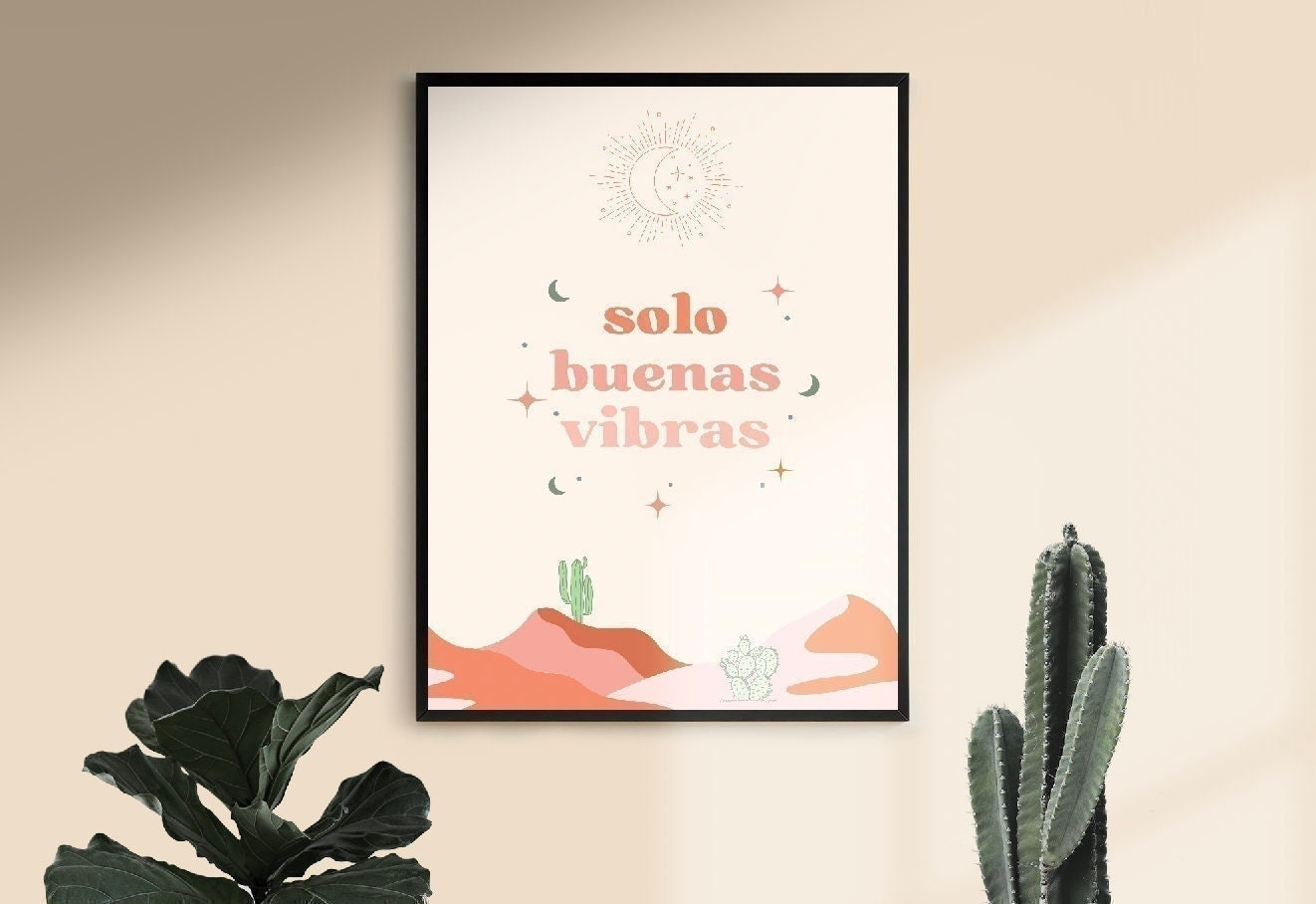 Solo Buenas Vibras | Good Vibes Only | Latina Poster, Mexican Wall Art, Spanish Quote, Spanish Sayings, Spanish Wall Art, Spanish Home