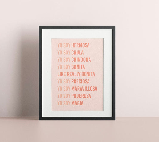 YO SOY AFIRMACIÓN | Spanish Affirmation | Latina Feminist Poster, Feminist Wall Art, Girl Power Art, Empowered Women Print, Latina Girl Room