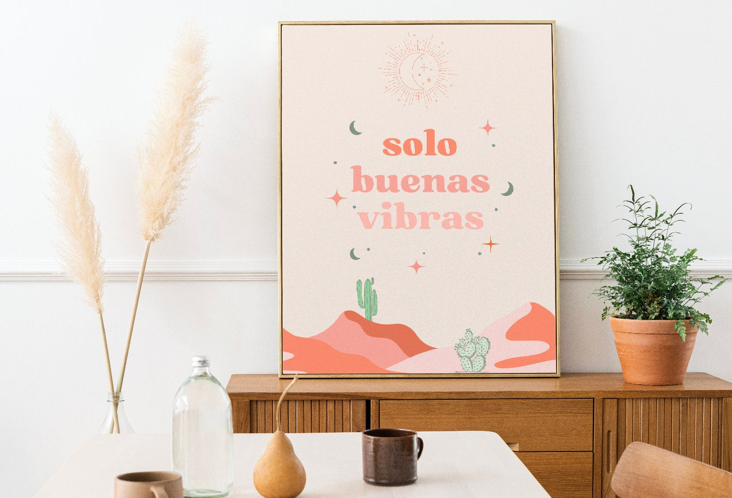 Solo Buenas Vibras | Good Vibes Only | Latina Poster, Mexican Wall Art, Spanish Quote, Spanish Sayings, Spanish Wall Art, Spanish Home