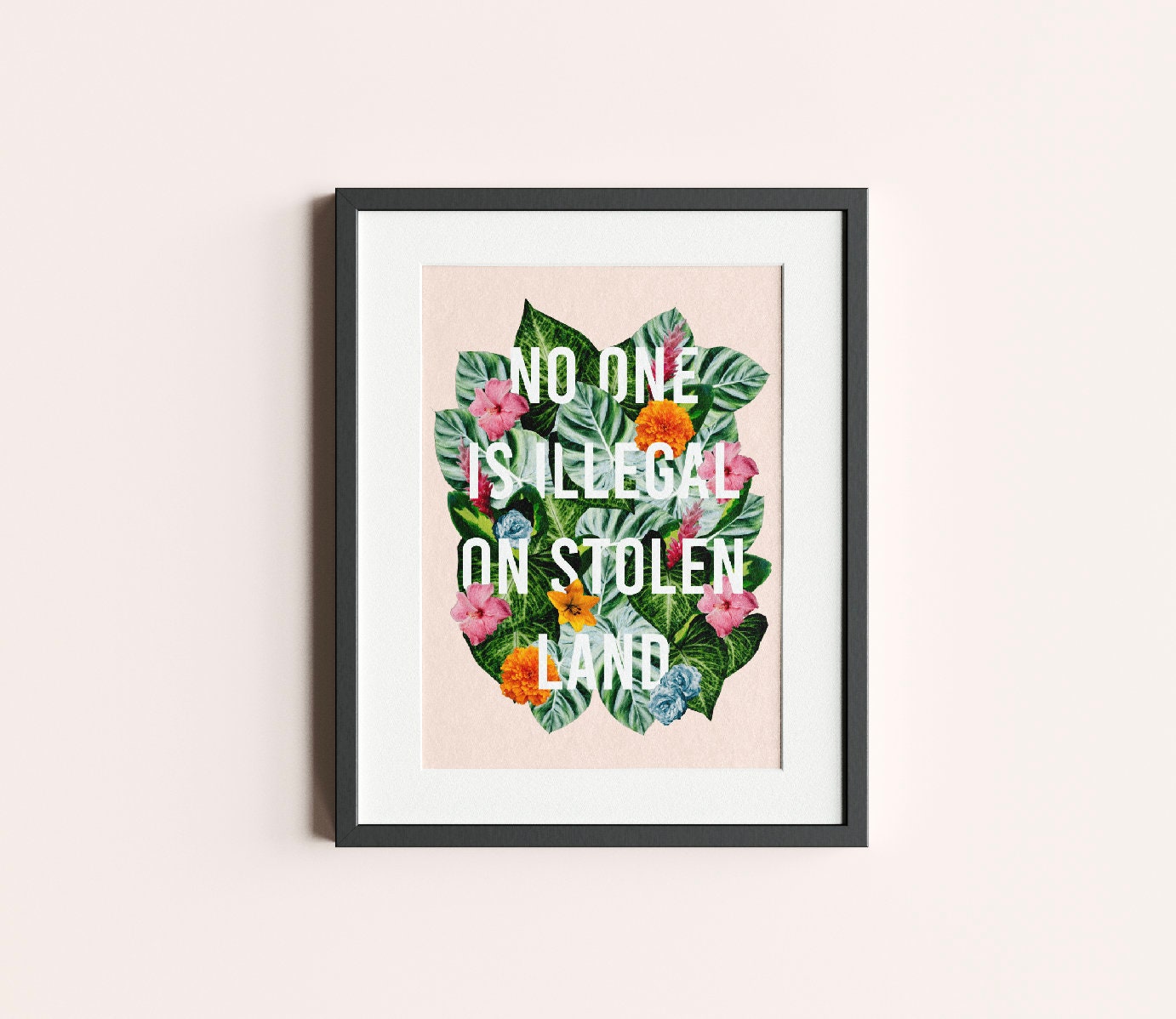 No One Is Illegal On Stolen Land/ Mexico Art, Latina Art, Mexico Wall Art, Latinx Art, Latina Wall Art, Latina Art Print, Immigrant Art