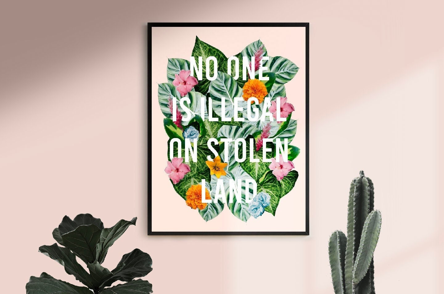No One Is Illegal On Stolen Land/ Mexico Art, Latina Art, Mexico Wall Art, Latinx Art, Latina Wall Art, Latina Art Print, Immigrant Art