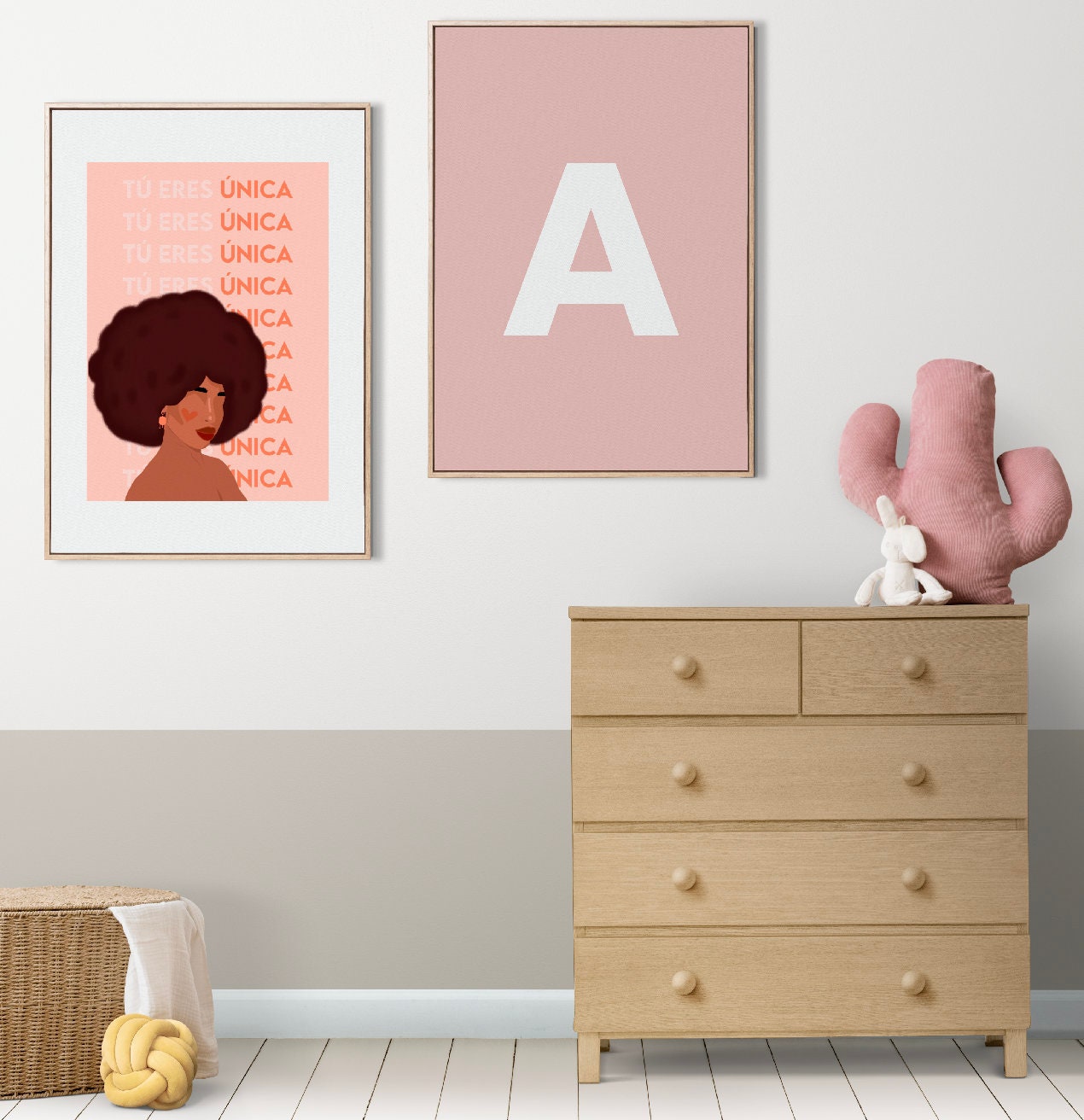 Tu Eres Única | You Are Unique | Latina Feminist Art, Female Portrait Print, Empowered Women Poster, Feminist Poster, Black Woman Art
