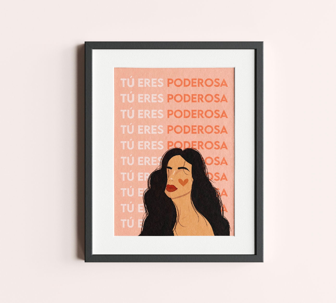 Tu Eres Poderosa | You Are Powerful | Latina Feminist Art, Female Portrait Print, Empowered Women Poster, Feminist Poster, Black Woman Art