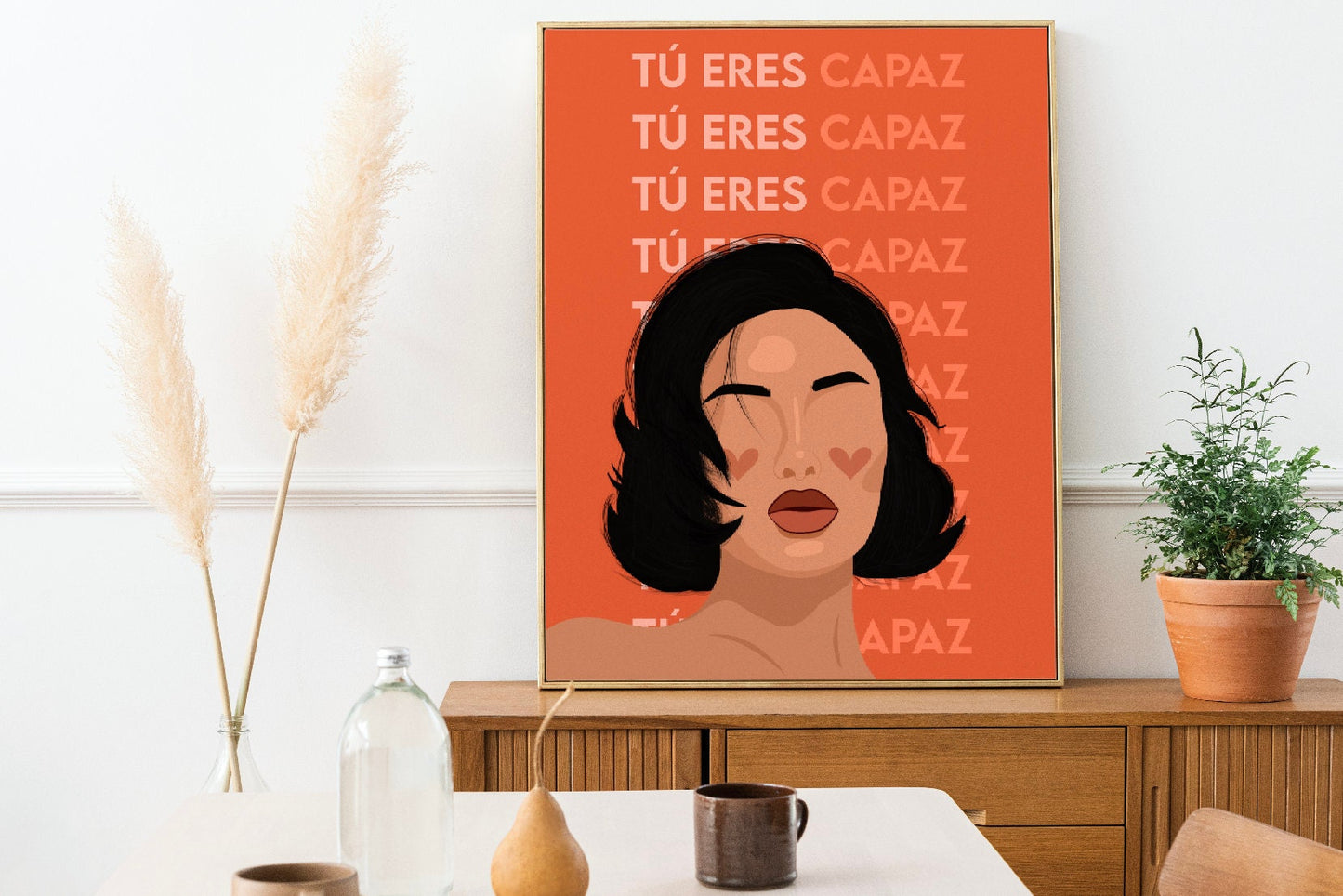 Tu Eres Capaz | You Are Capable | Latina Feminist Art, Female Portrait Print, Empowered Women Poster