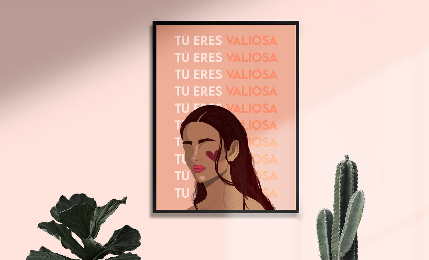 Tu Eres Valiosa | You Are Worthy | Latina Feminist Art, Female Portrait Print, Empowered Women Poster