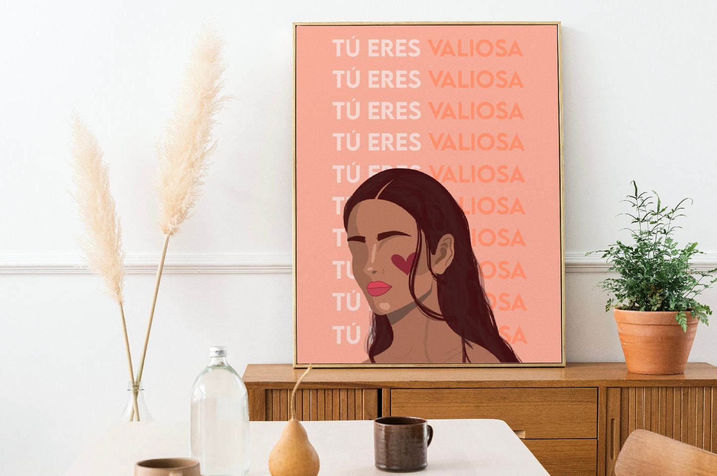 Tu Eres Valiosa | You Are Worthy | Latina Feminist Art, Female Portrait Print, Empowered Women Poster