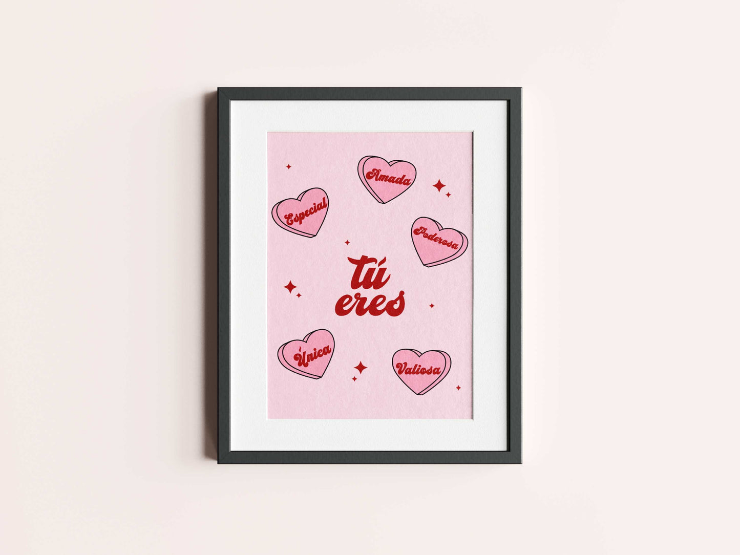 TÚ ERES AFIRMACIÓN | Galentine | Latina Feminist Poster, Girl Power Art, Empowered Women Print, Latina Girl Room