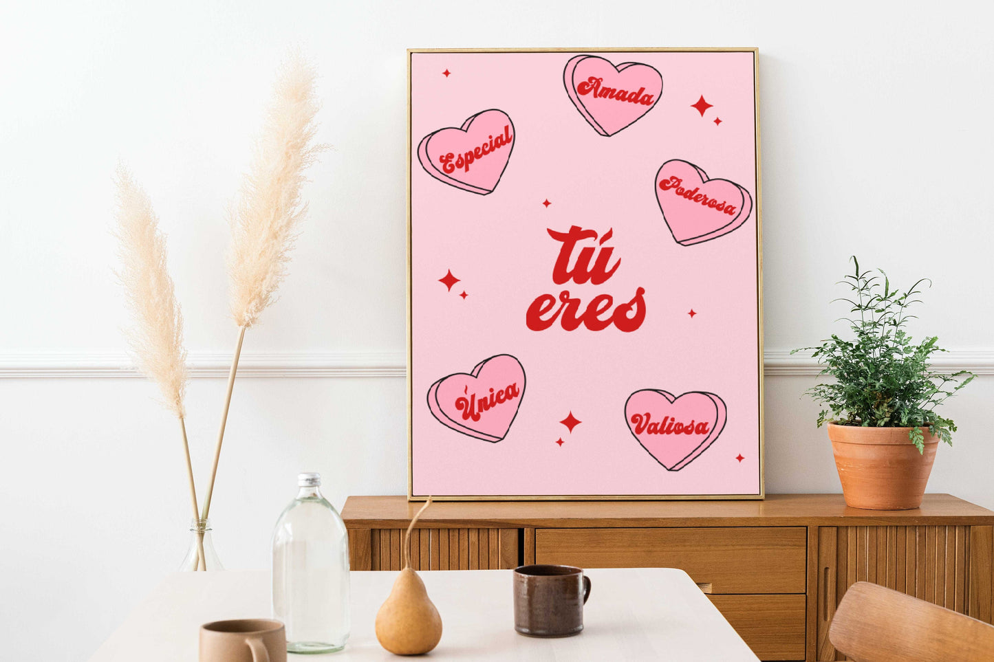 TÚ ERES AFIRMACIÓN | Galentine | Latina Feminist Poster, Girl Power Art, Empowered Women Print, Latina Girl Room