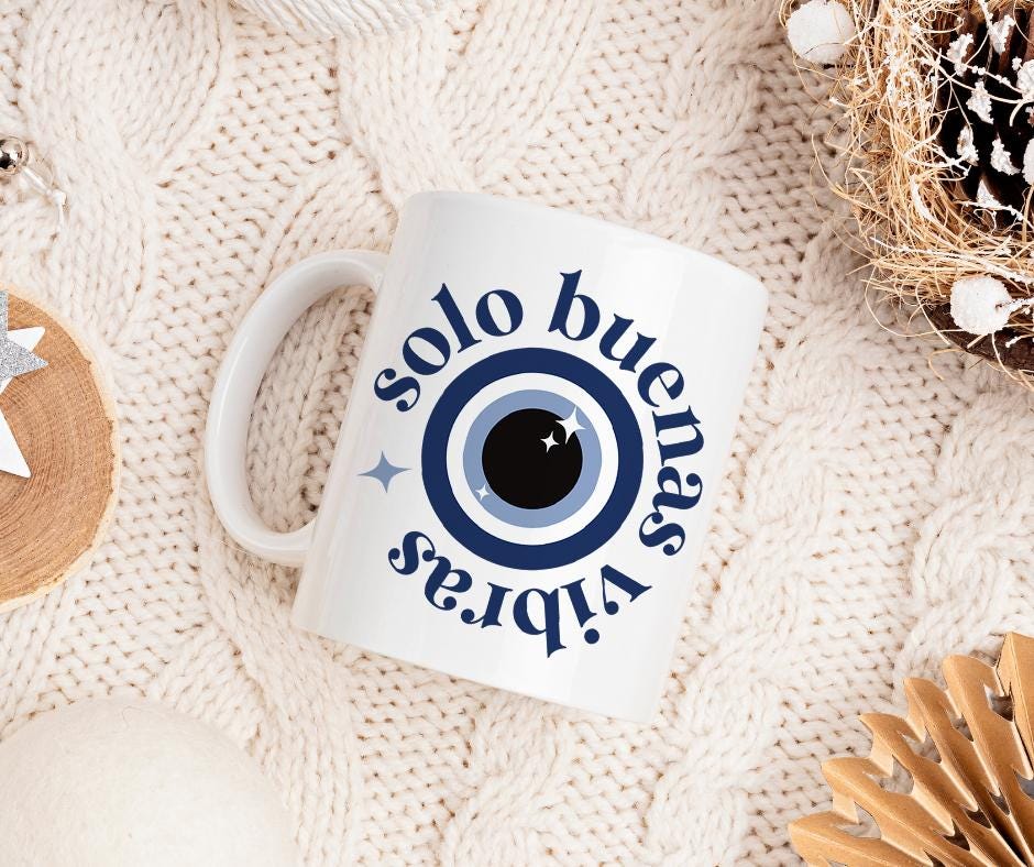 Solo Buenas Vibras Evil Eye Mug