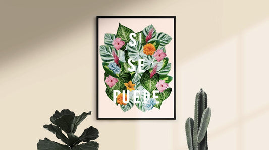 Custom Floral Quote Print, Custom Print, Custom Quote, Quote Print, Quote Wall Art, Personalized Floral Quote, Custom Wall Art, Si Se Puede