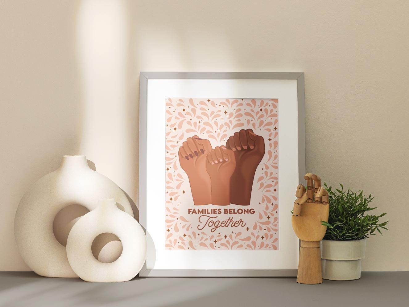Families Belong Together -  Immigrant Art, Mexico Art, Latina Art, Mexico Wall Art, Latinx Art, Latina Wall Art, Latina Art Print