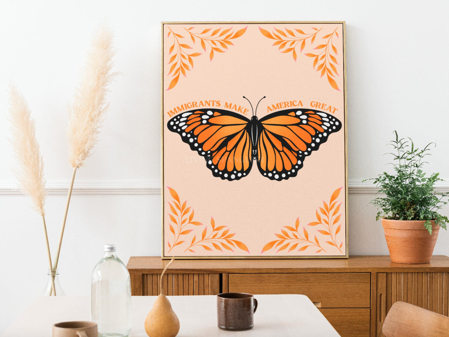 Immigrants Make America Great Butterfly | Mexico Art, Mexico Wall Art, Latinx Art, Immigrant Art, Indigenous Art