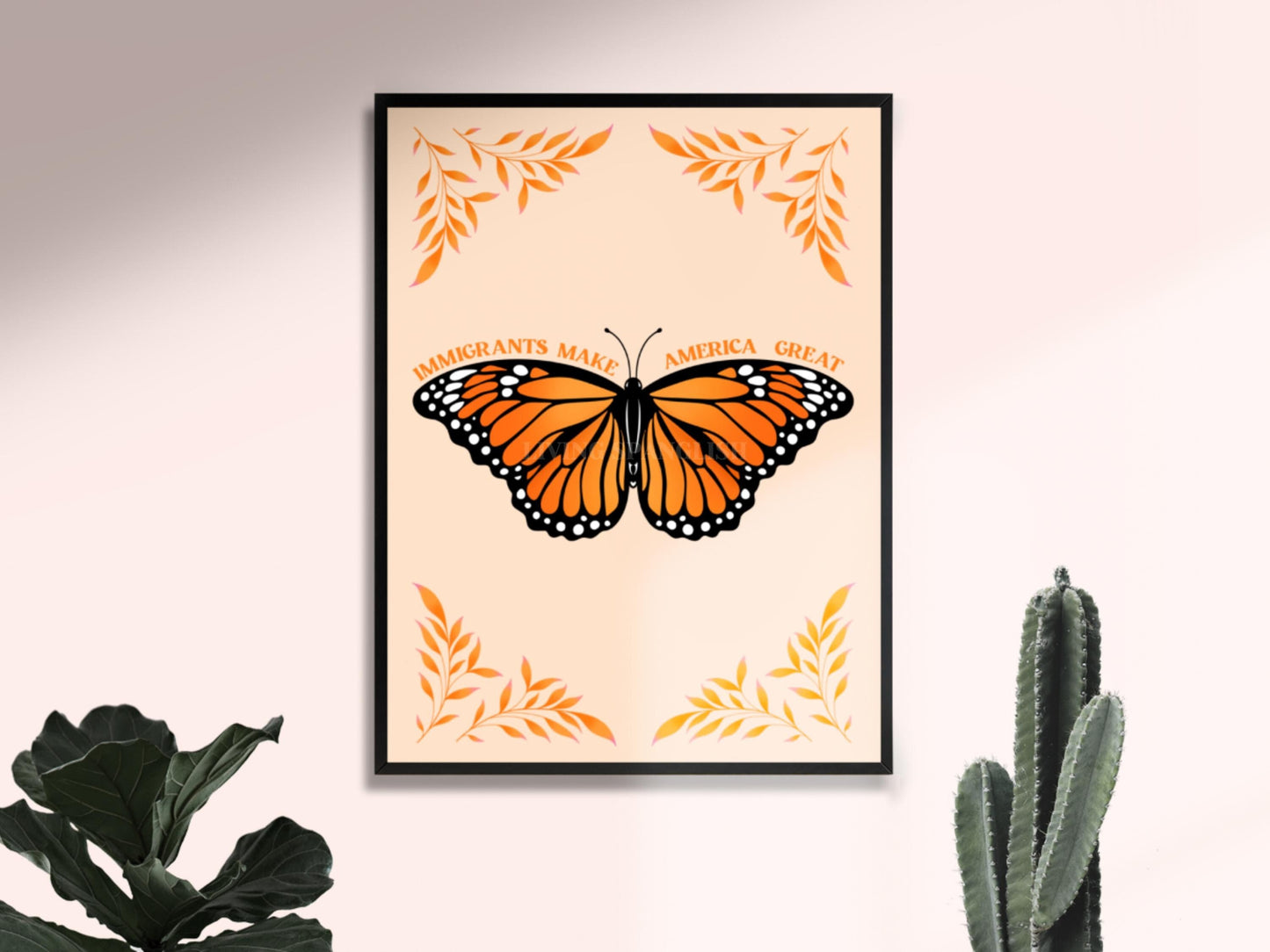 Immigrants Make America Great Butterfly | Mexico Art, Mexico Wall Art, Latinx Art, Immigrant Art, Indigenous Art