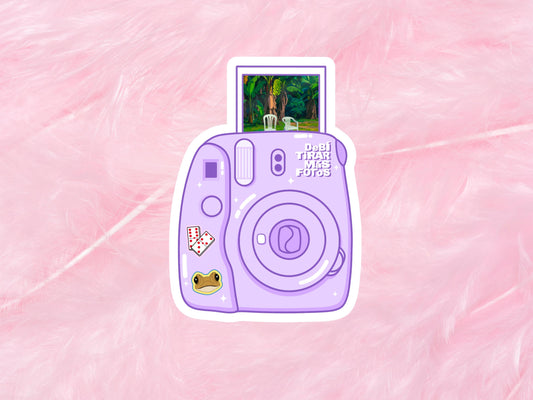 DeBÍ TiRAR MáS FOToS Instax Purple Camera Sticker | Bad Bunny Sticker | DTMF | Coqui | Domino | Puer Rico Sticktor | Sapo Concho | Polaroid